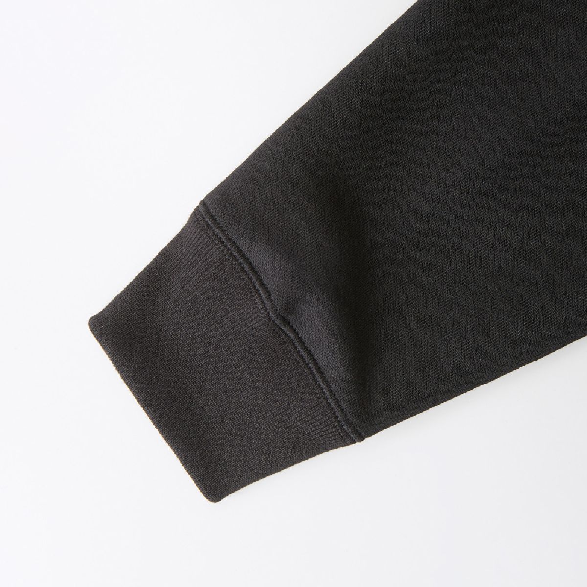 The ribs of the cuffs and the seam line of the body are durable double stitch