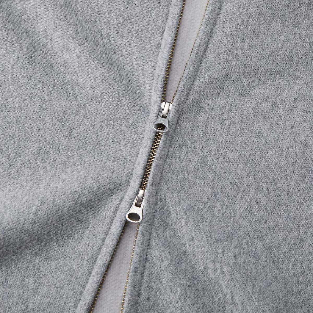 The zipper is hidden, the double slider specification made by YKK, the puller is the DALH type