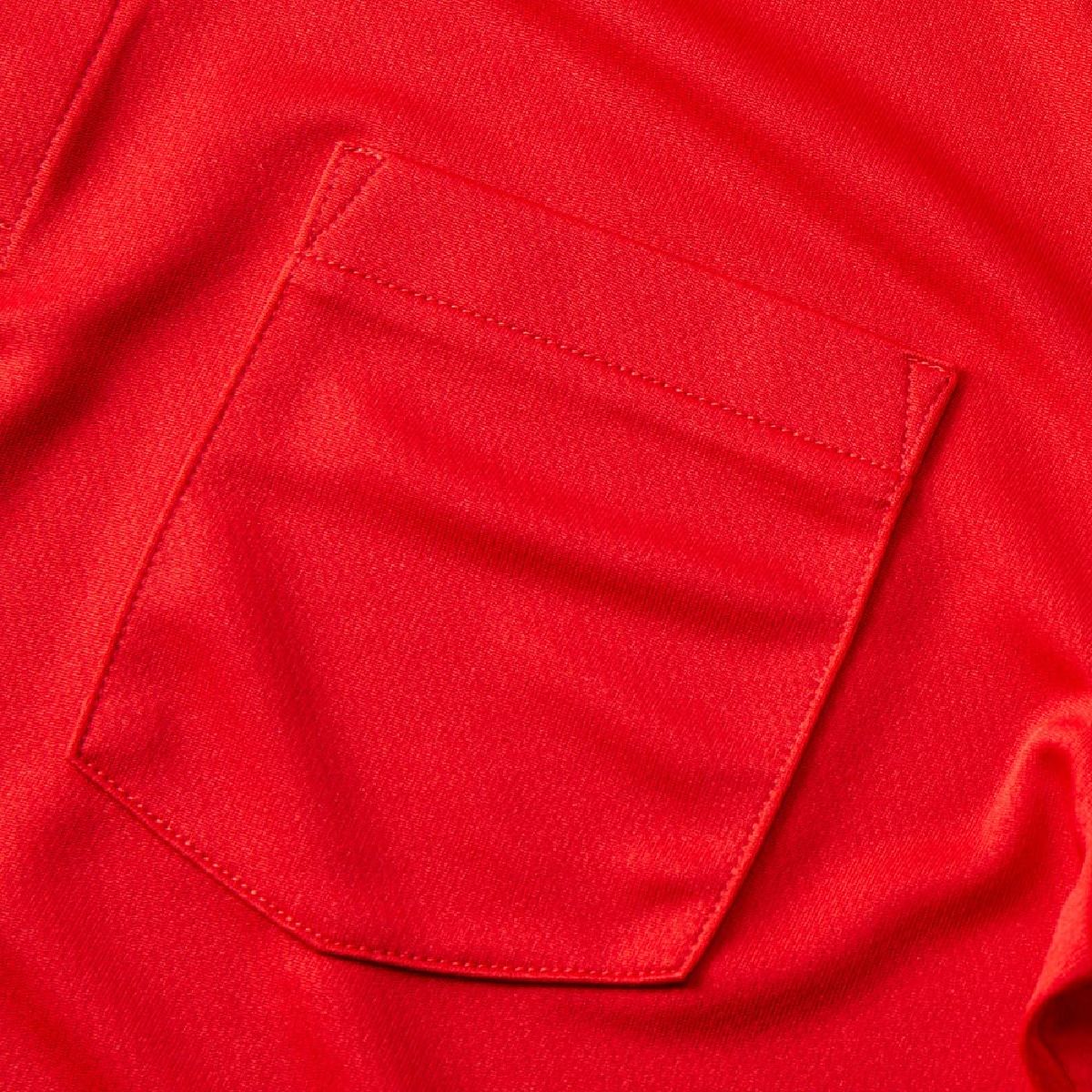 With a convenient pocket on the left chest