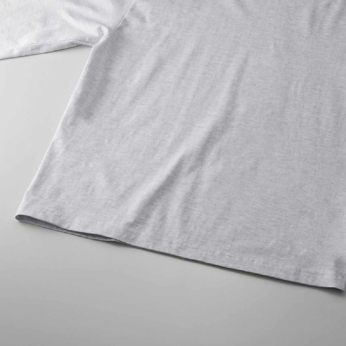 The hem is finished with a double needle stitch.